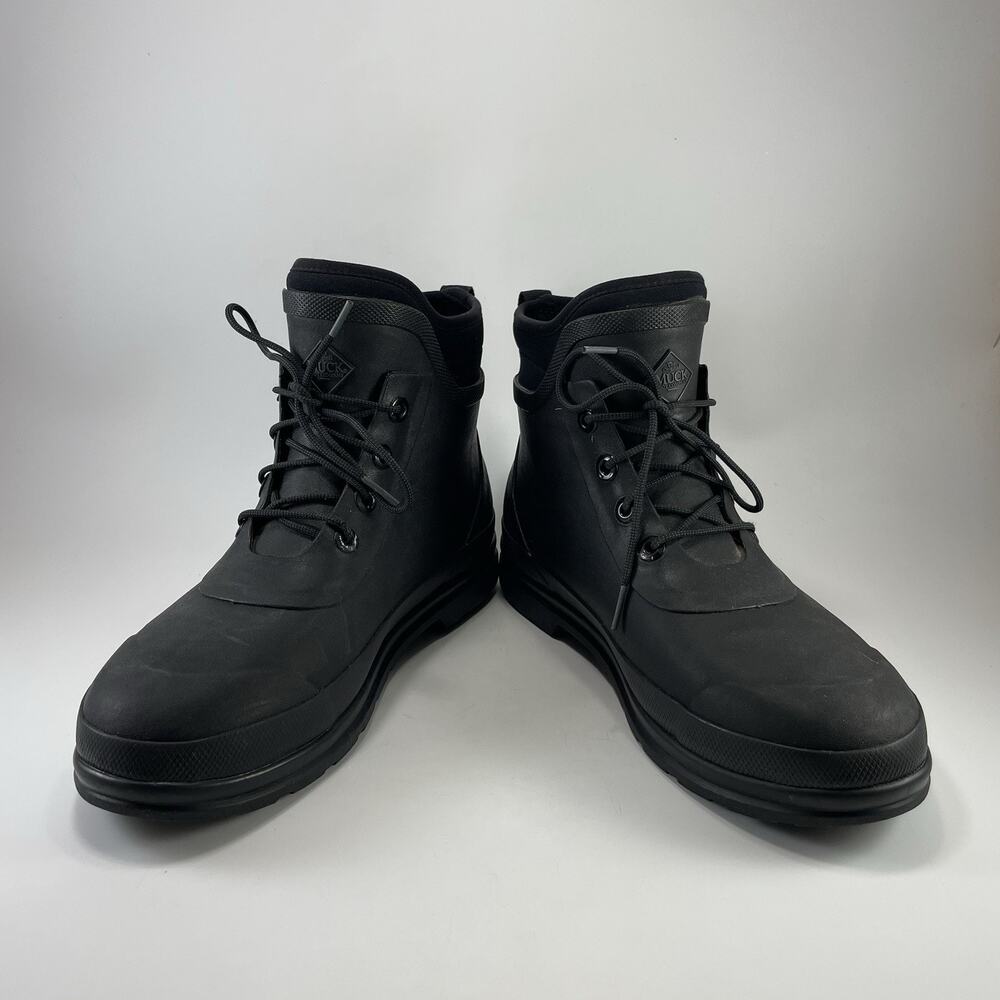 Muck Boots All Cast Lace Up Duck Boot Black Waterproof Neoprene Mens Size 11 - Picture 11 of 13
